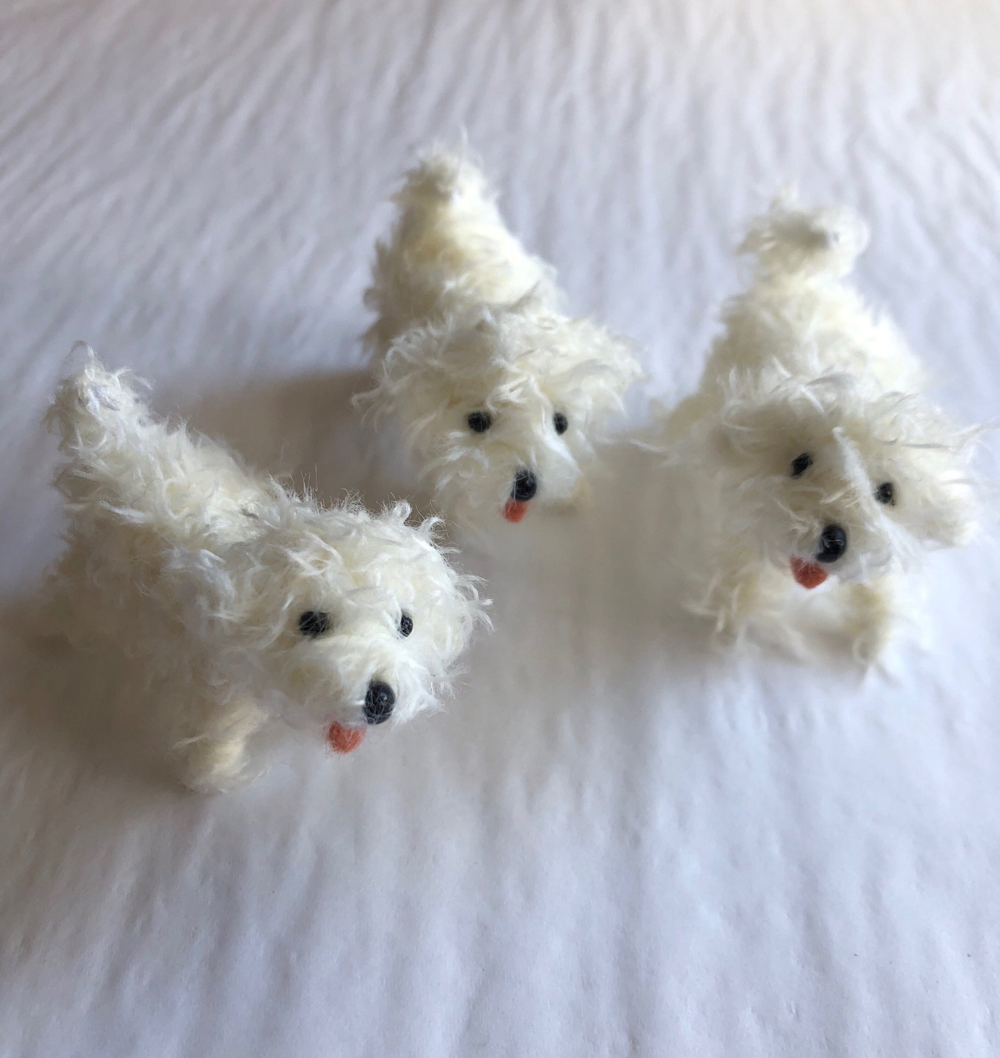 Miniature Bichon Frise dog decoration/ornament.