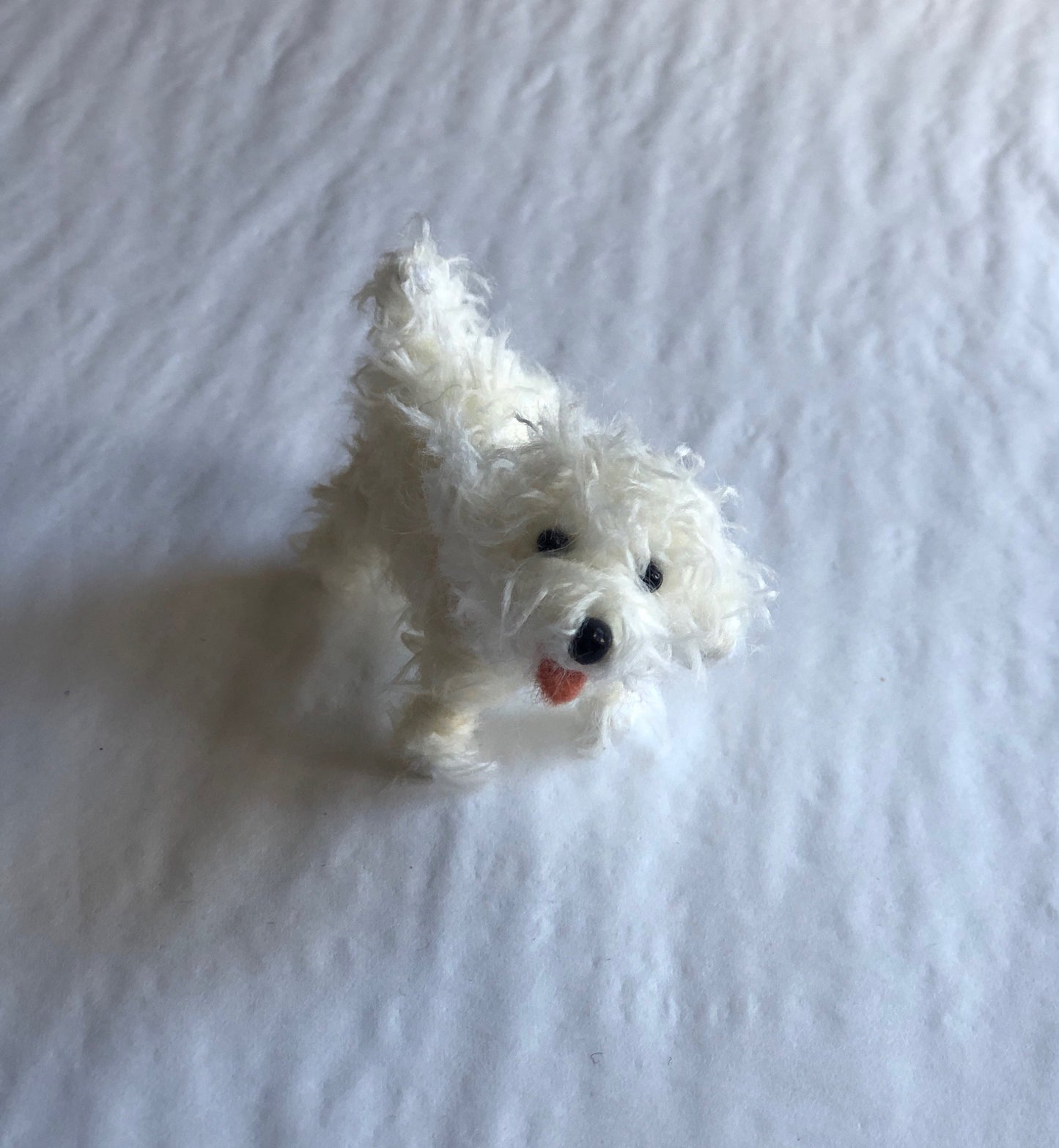 Miniature Bichon Frise dog decoration/ornament.