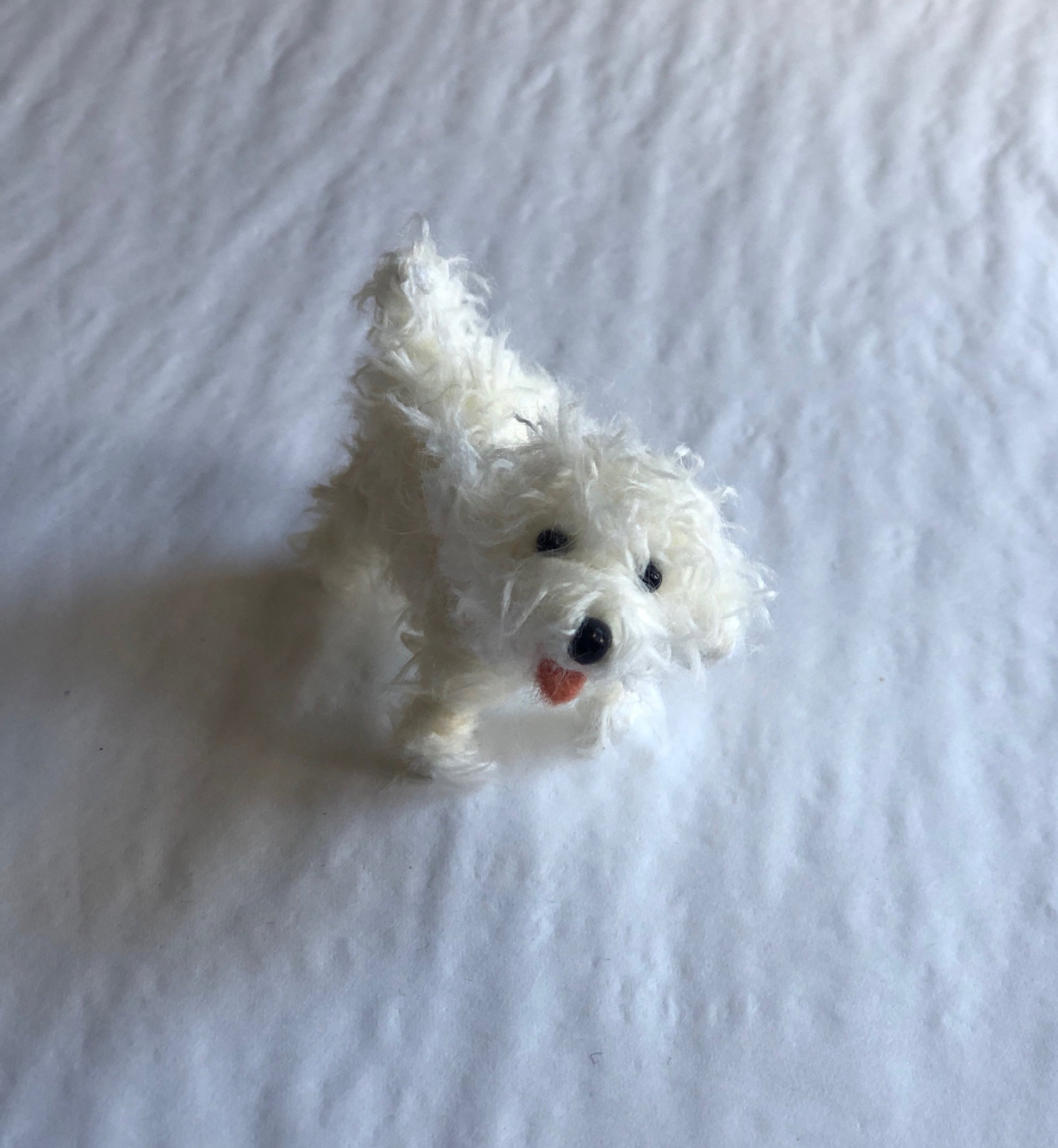 Miniature Bichon Frise dog decoration/ornament.