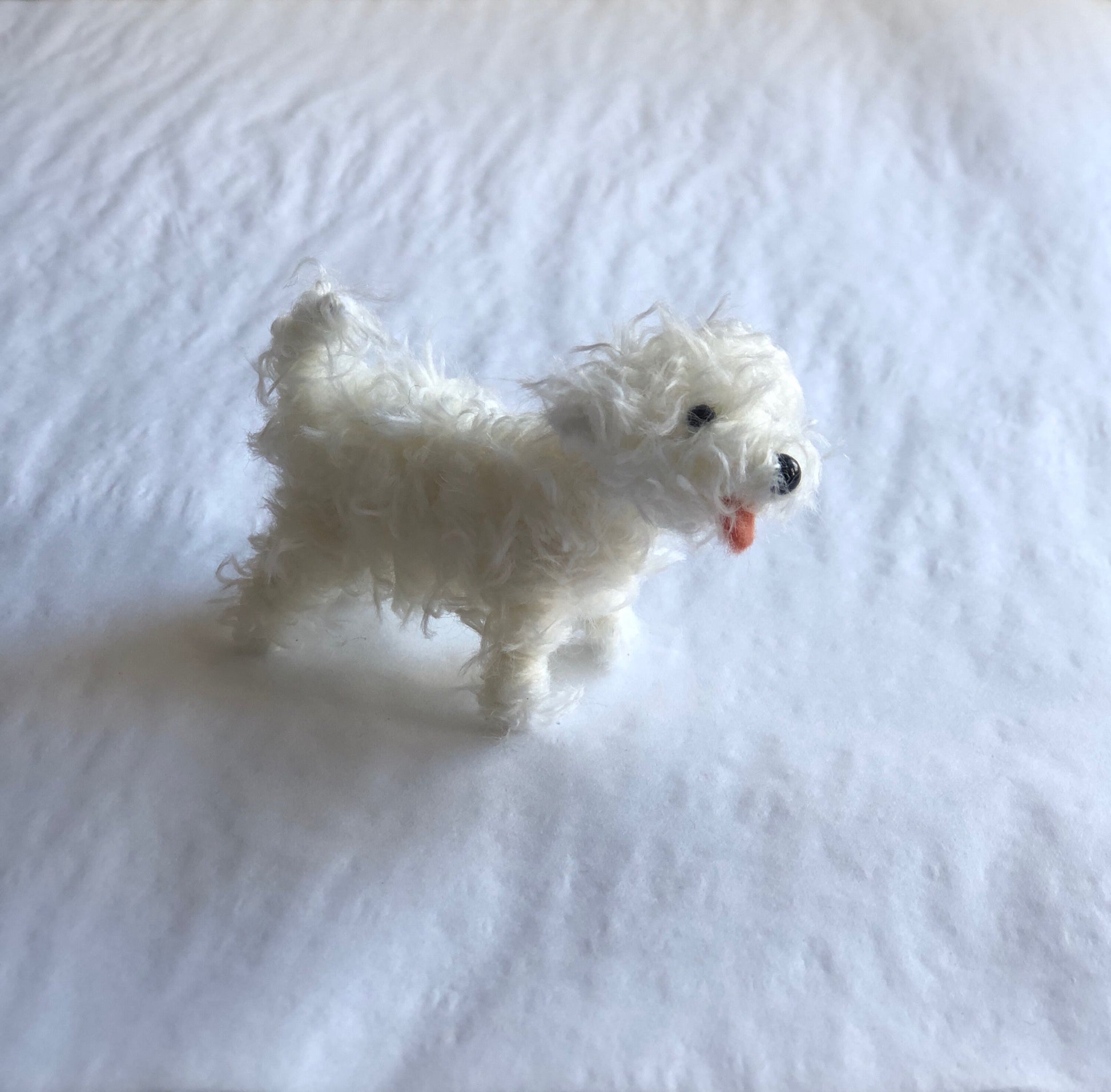 Miniature Bichon Frise dog decoration/ornament.