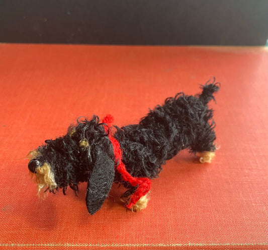 Wire haired Black and Tan Dachshund dog decoration