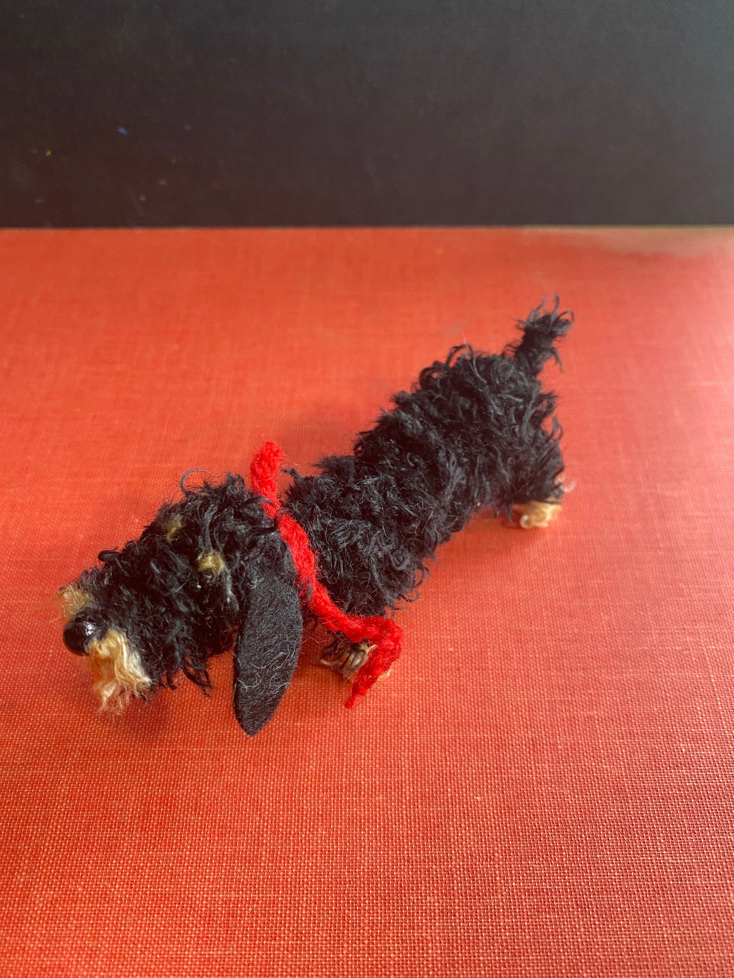 Wire haired Black and Tan Dachshund dog decoration