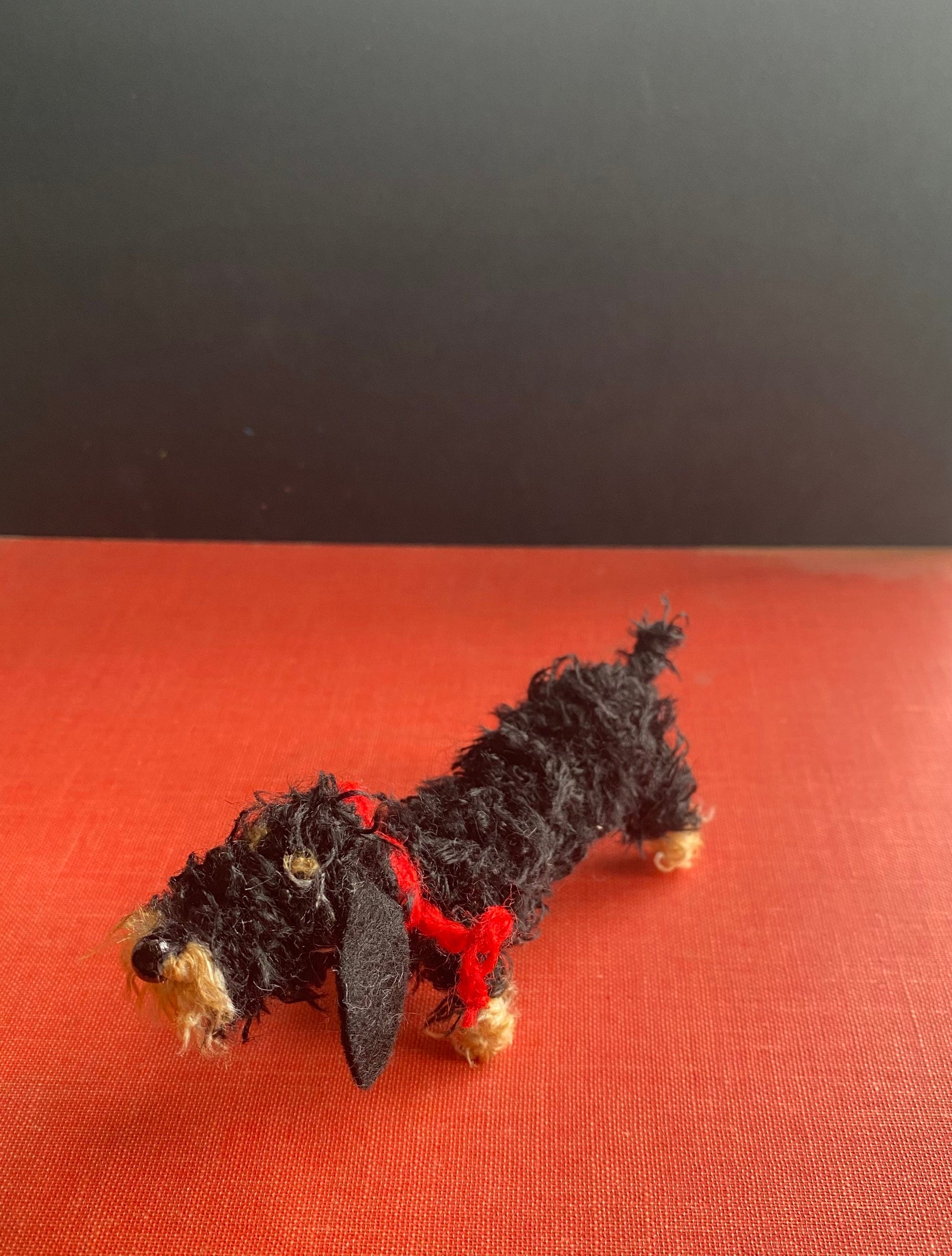Wire haired Black and Tan Dachshund dog decoration